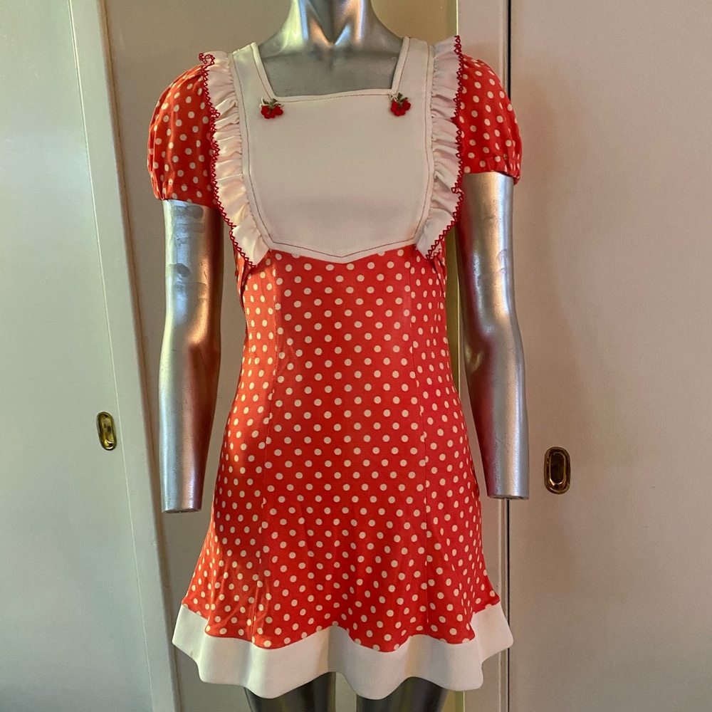 Vintage red polka dot kinderwhore babydoll dress Small
